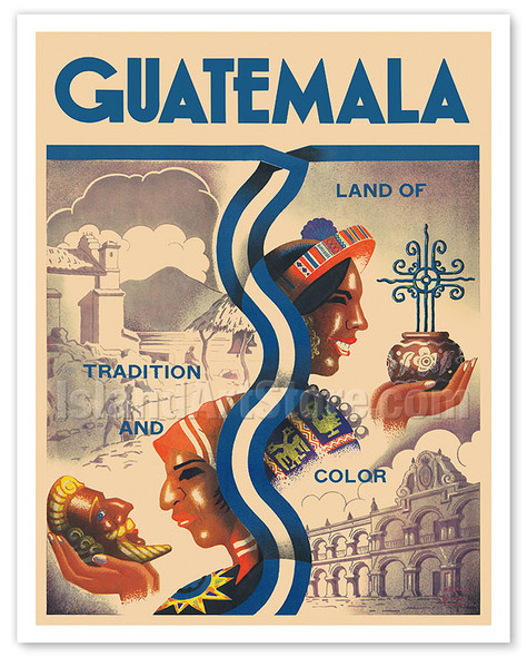 Guatemala - Land of Tradition and Color - c. 1940's - Poster by Carlos Rigain