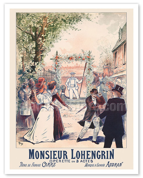 Monsieur Lohengrin - Operetta in 3 Acts - c. 1896 - Poster by Louis Bergé