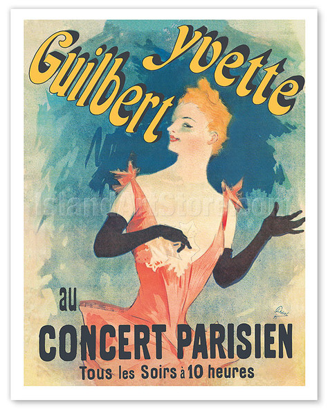 Guilbert Yvette - Every Evening at the Parisian Concert - c. 1800's - Poster by Jules Chéret