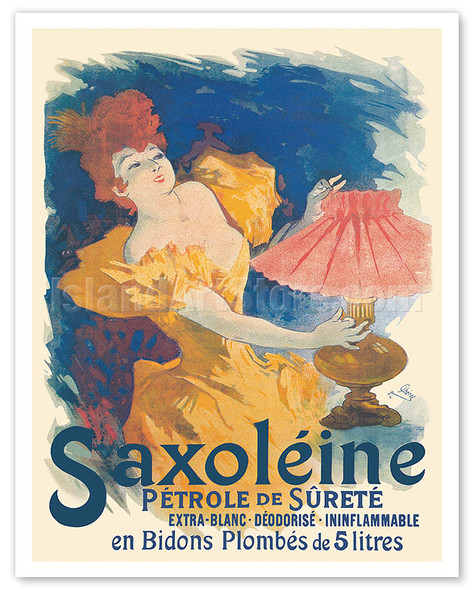 Saxoléine Lamp Oil - Pink Lampshade - France - c. 1894 - Poster by Jules Chéret