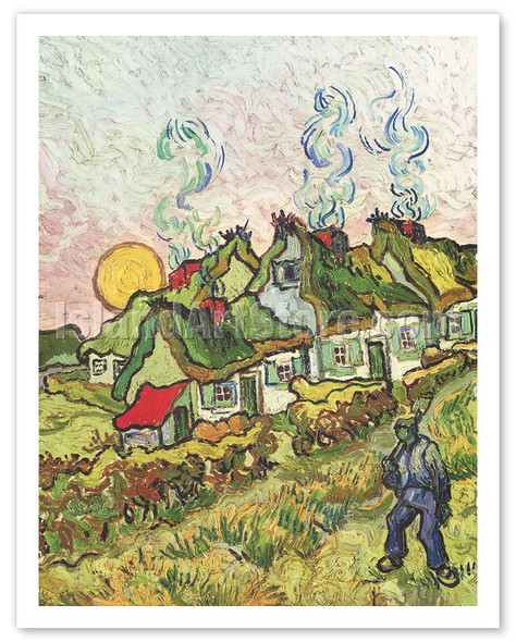 Houses and Figure (Häuser und Figur) - c. 1890 - Poster by Vincent van Gogh