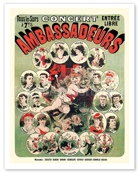 Concert Ambassadors - c. 1881 - Poster by Jules Chéret