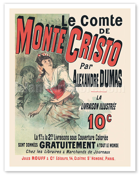 The Count of Monte Cristo by Alexandre Dumas - Paris, France - c. 1885 - Poster by Jules Chéret