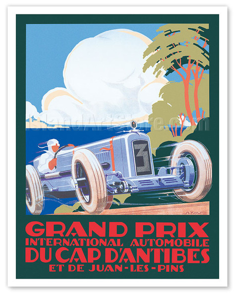 1929 Cap D’Antibes Grand Prix - Juan-les-Pins France - Poster by Alexis Kow