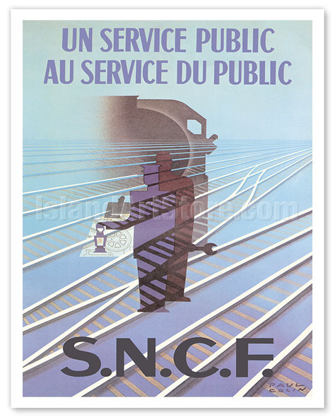 A Public Service at the Service of the Public - S.N.C.F. - c. 1947 - Poster by Paul Colin