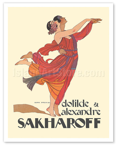 Clotilde & Alexandre Sakharoff - c. 1921 - Poster by George Barbier