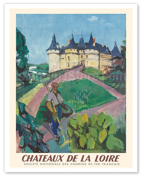 Châteaux of the Loire Valley - SNCF (French National Railway Company) - c. 1953 - Poster by Jacques Ceria Despierre