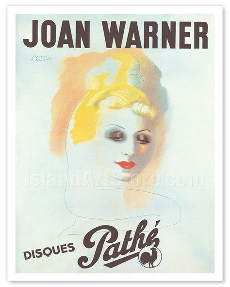 Joan Warner - Disques Pathé - American Singer and Dancer - c. 1936 - Poster by Paul Colin