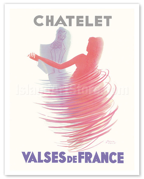 Chatelet Theater - French Waltzes (Valses De France) - c. 1942 - Poster by Paul Colin
