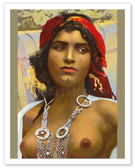 Moroccan Handmaid - Classic Vintage Hand-Colored Nude - Exotic Near East Erotica Art - Poster by Lehnert & Landrock