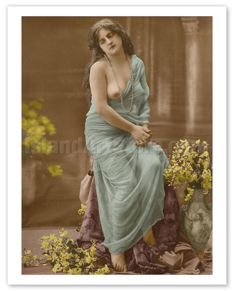 Classic Vintage French Nude Photograph - Hand-Colored Tinted Art - 4 - Vintage Photography