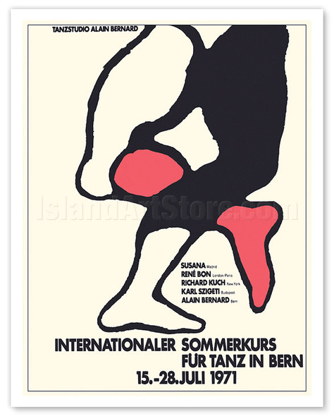 International Summer Course for Dance (Internationaler Sommerkurs Für Tanz) - c. 1971 - Poster by Heinz Jost