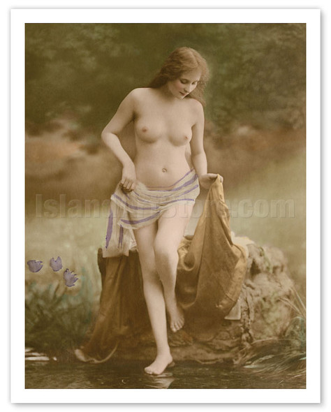 Classic Vintage French Nude - Hand-Colored Tinted Art - 2 - Poster by NPG - Neue Photographische Gesellschaft Studio