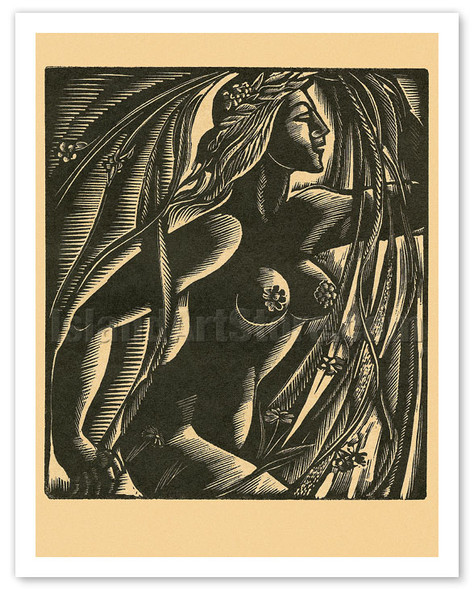 Hawaiian Woman Nude Art - Poster by Earl Marshawn Washington