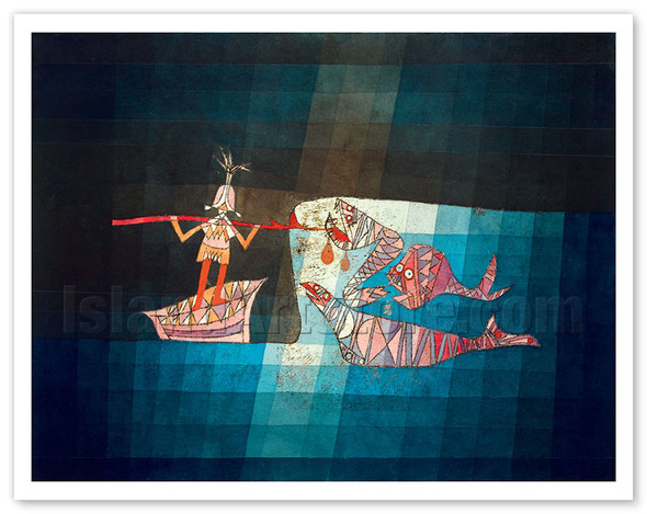 Battle Scene from the Funny and Fantastic Opera - The Seafarers - c. 1923 - Poster by Paul Klee