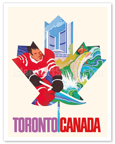 Toronto, Canada - c. 1968 - Vintage Airline Travel Poster