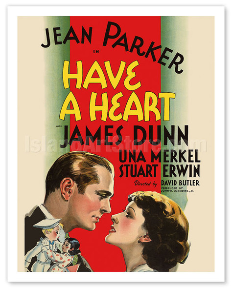 Have a Heart - Starring Jean Parker & James Dunn - Directed by David Butler - c. 1935 - Vintage Movie Poster
