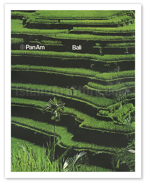 Bali - Pan American World Airways - Balinese Rice Terraces - c. 1971 - Poster by Ivan Chermayeff