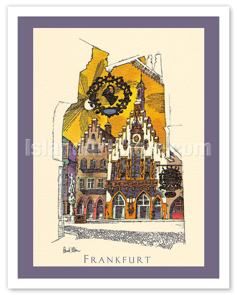 Frankfurt, Germany - Römerberg Square - c. 1950's - Poster by David Klein