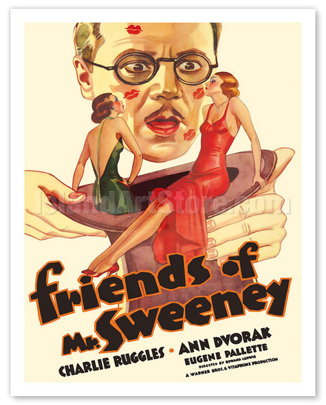 Friends of Mr. Sweeney - Starring Charlie Ruggles and Ann Dvorak - c. 1935 - Vintage Movie Poster