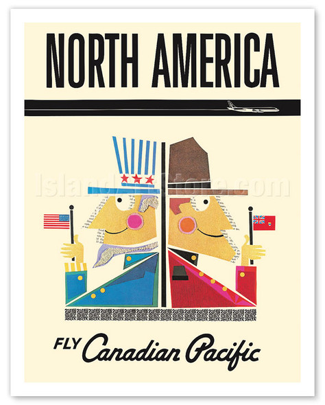 North America - Fly Canadian Pacific Air Lines - c. 1961 - Vintage Airline Travel Poster