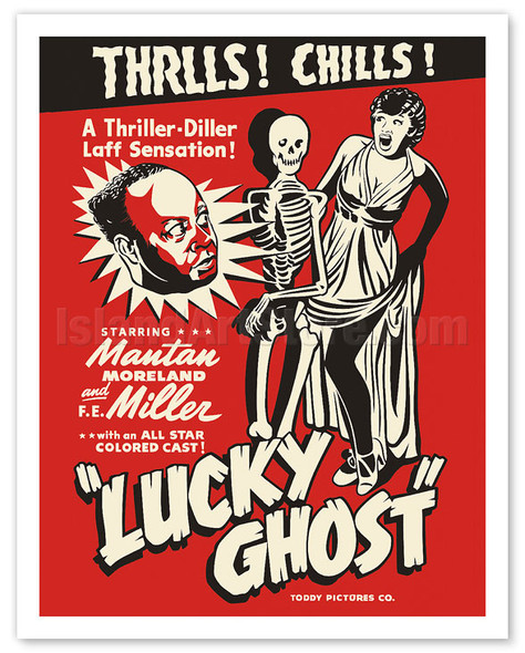 Lucky Ghost - Starring Mantan Moreland, F.E Miller - c. 1942 - Vintage Movie Poster