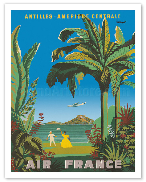 Antilles - Central America (Amérique Centrale) - Caribbean Couple Dancing - c. 1949 - Poster by Bernard Villemot