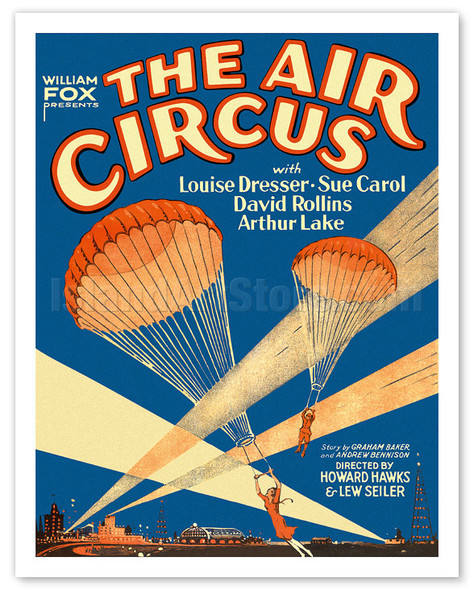 The Air Circus - Starring Louise Dresser - Directed by Howard Hawks, Lew Seiler - c. 1928 - Vintage Movie Poster