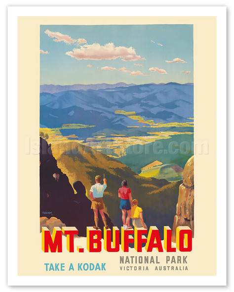 Mt. Buffalo National Park - Victoria, Australia - Take a Kodak - Victorian Railways - c. 1930 - Poster by Percy Trompf
