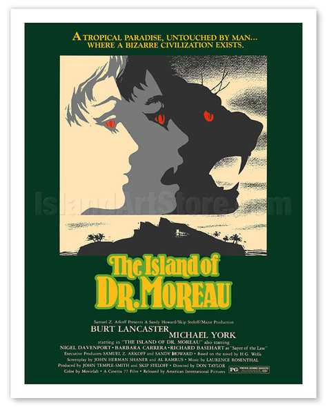 The Island of Dr. Moreau - Starring Burt Lancaster, Michael York - Poster by David Klein