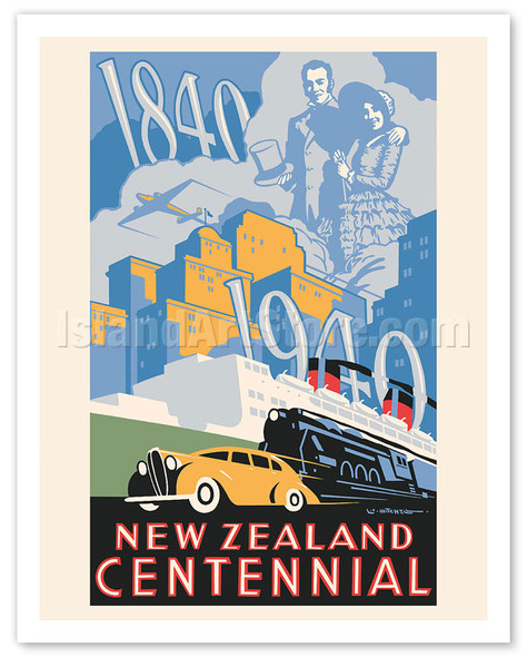 New Zealand Centennial 1840-1940 - c. 1939 - Poster by Leonard Cornwall Mitchell