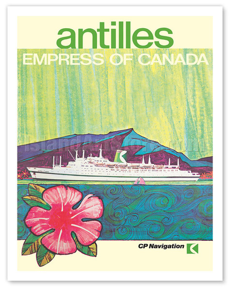 Antilles - Empress of Canada - Canadian Pacific Navigation - c. 1969 - Vintage Cruise Ship Travel Poster