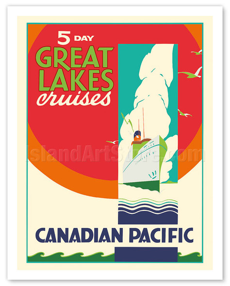 5 Day Great Lakes Cruises - Canadian Pacific Navigation - c. 1939 - Poster by Norman Fraser