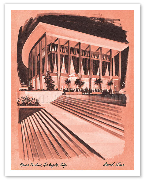 Los Angeles, California - Dorothy Chandler Music Pavilion - c. 1960's - Poster by David Klein