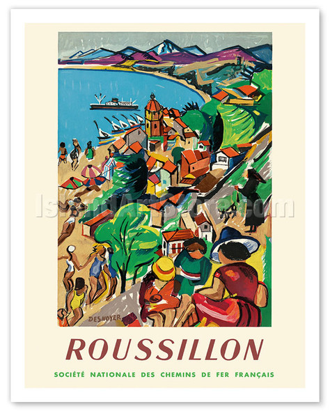 Roussillon - Collioure, France - SNCF (French National Railway Company) - Poster by François Desnoyer