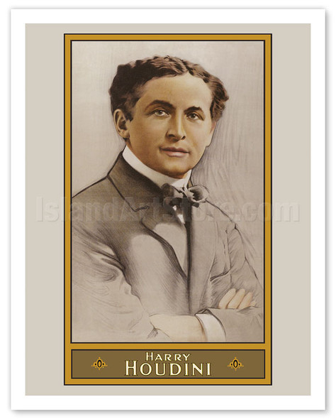 Harry Houdini - Illusionist and Stunt Performer - c. 1911 - Vintage Advertisement Poster