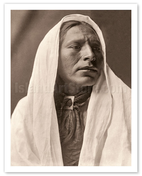 Portrait of Iahla “Willow” - Taos Pueblo - The North American Indians - c. 1905 - Poster by Edward S. Curtis