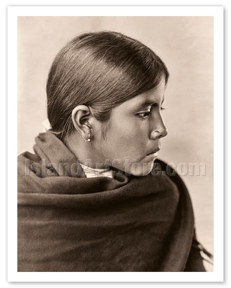 Qahatika Girl - North American Indian - c. 1907 - Poster by Edward S. Curtis
