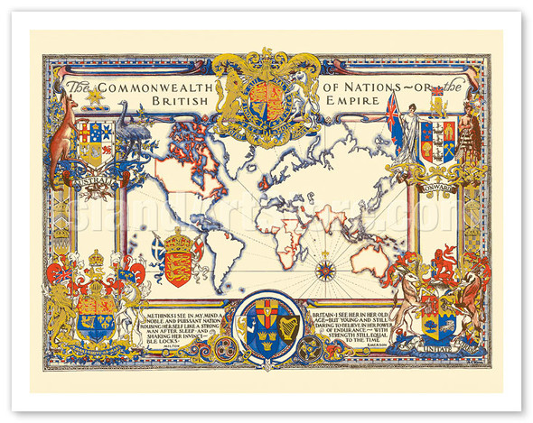 The Commonwealth of Nations (The British Empire) - World Map - c. 1937 - Poster by Alonzo C. Webb