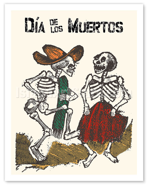 Mexico - Dia de los Muertos (Day of the Dead) - Dancing Skeletons - Poster by Jose Guadalupe Posada