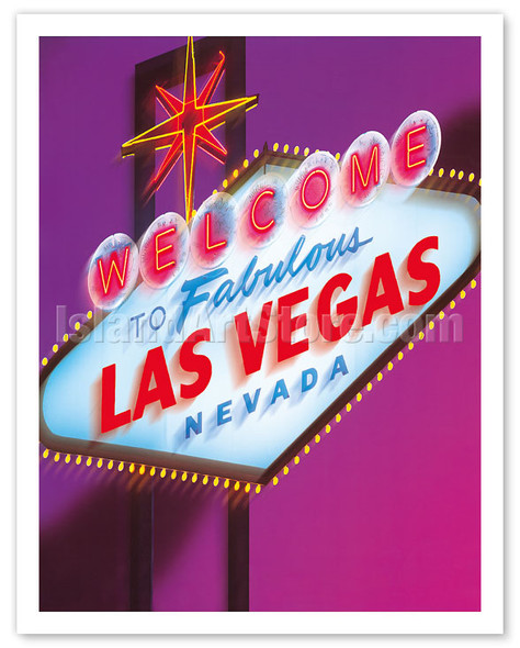 Welcome to Fabulous Las Vegas Nevada Sign - c. 1990's - Poster by Betty Willis