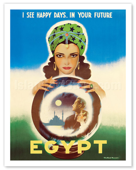 Egypt - I See Happy Days... in Your Future - Egyptian Fortune Teller - Poster by Menassa Rachad