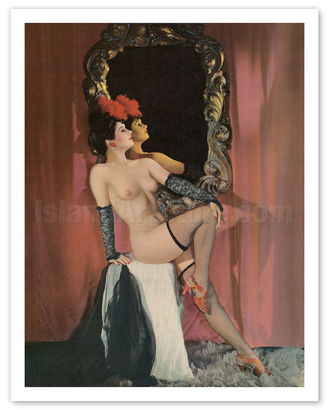 Burlesque Beauty - Stocking Clad Showgirl c.1944 - Vintage Nude Photography
