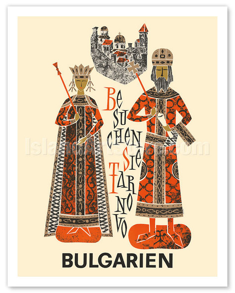 Bulgaria (Bulgarien) - Visit Tarnovo (Besuchen Sie Tarnovo) - c. 1960's - Vintage Travel Poster