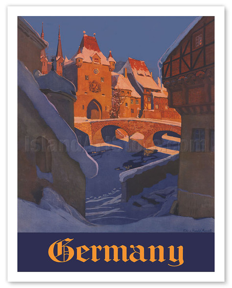 Germany - Winter Village - c. 1930's - Poster by Eduard von Handel-Mazzetti