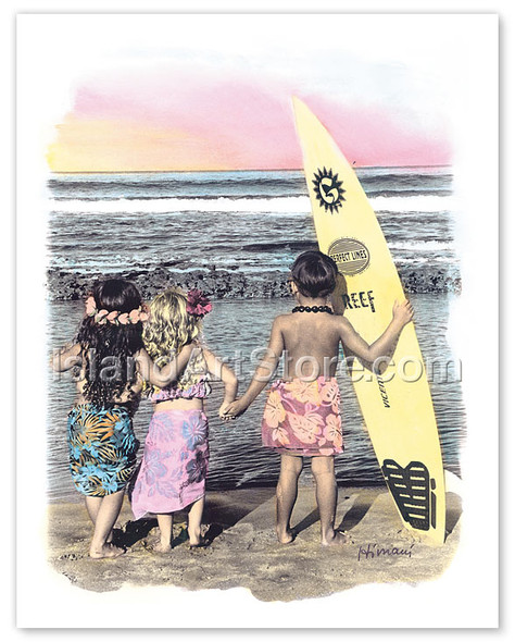 Surf Keikis, (Children) - Poster by Himani