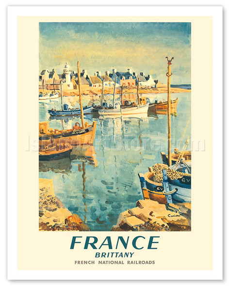 France - Brittany - French National Railroads - c. 1953 - Poster by Edmond Céria