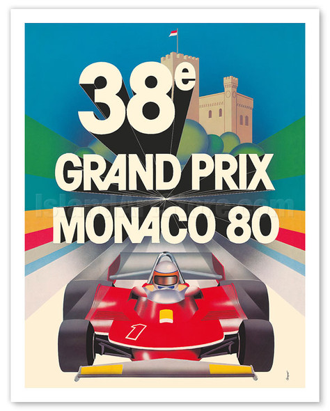 38th Monaco Grand Prix 1980 (Circuit de Monaco) - Formula One Race Cars - Racer Jody Scheckter - Poster by Jacques Grognet