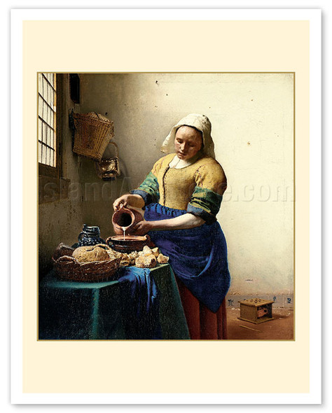 The Milkmaid (The Kitchenmaid) - c. 1658 - Poster by Johannes Vermeer