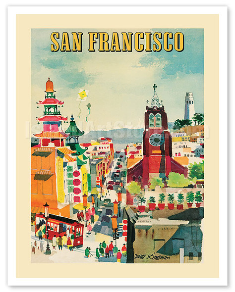 San Francisco, California - City Overview - c. 1960 - Poster by Dong Kingman